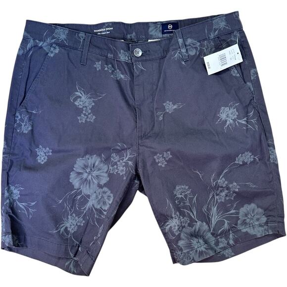 AG ADRIANO GOLDSCHMIED Wanderer Slim Trouser Shorts Gray Floral Size 38 - Picture 2 of 8